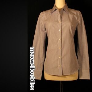 J CREW KATHRYN BLOUSE LS PINE GREEN stripe COTTON NWT Medium NEW button down